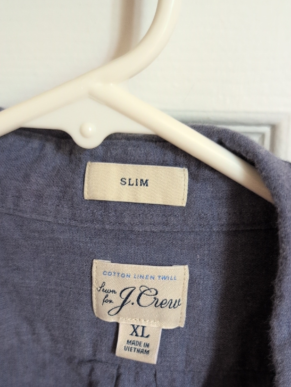 J. Crew Slim Cotton-Linen Shirt in Slate Blue